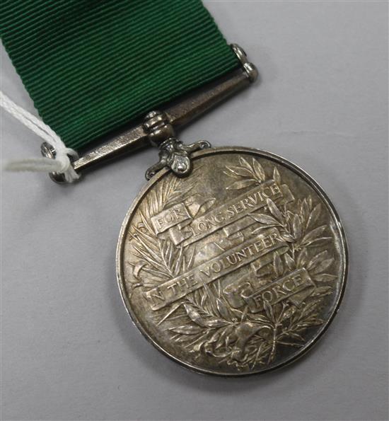 An Edward VII Long Service Volunteer Force medal to C. SJT. J. Scott, 3/Lanark. V.R.C. no. 5936.